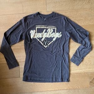Authentic Vanderbilt Vandy Baseball Long Sleeve T-Shirt, Size Small